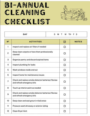 Cleaning Checklist Template for reMarkable 2 | Daily, Weekly, Monthly, Quarterly & Yearly Planner | Digital PDF for remarkable Tablet|