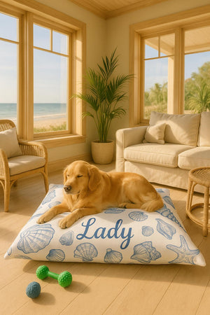 Personalized Pet Bed Mat for Outdoor Decor - Beach Dog Gift, Dog Outdoor Cover, Dog Name Sign Dog Door Mat. Outdoor Home Decor, Dog Lover