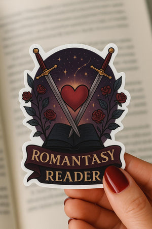 Romantasy Blooming Roses Kiss-Cut Sticker, Fantasy Reader Gift, Magical Book Lover Decal, Rose Garden Journal Sticker, Bookish, Book