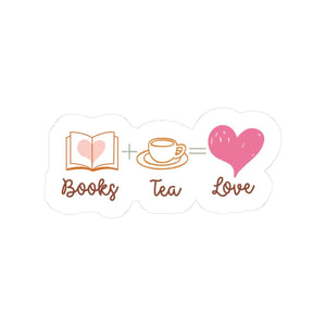 Books and Tea and Love Sticker | Bookish Sticker | Bookworm | Kindle Sticker | Reader Gift for Her | Bookish Decal | Bookish Merch