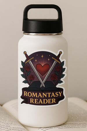 Romantasy Blooming Roses Kiss-Cut Sticker, Fantasy Reader Gift, Magical Book Lover Decal, Rose Garden Journal Sticker, Bookish, Book