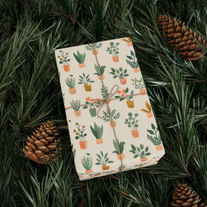 Plant Lover Floral Wrapping Paper, Eco-Friendly Succulent Gift Wrap for Birthday, Wedding, Holiday, Multi-Purpose Decorative Paper