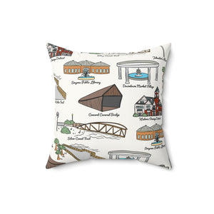 Smyrna GA Decorative Pillow, Cozy Home Decor, Custom Throw Pillow, HomeGoods Gift, Georgia Local Lover's Accent Pillow, Symrna GA Pattern