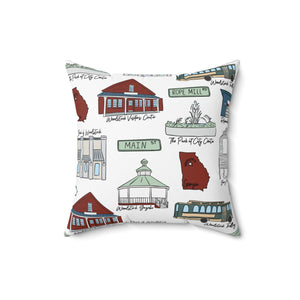 Woodstock GA Decorative Pillow, Cozy Home Decor, Custom Throw Pillow, HomeGoods Gift, Georgia Local Lover's Accent Pillow, Woodstock Pattern