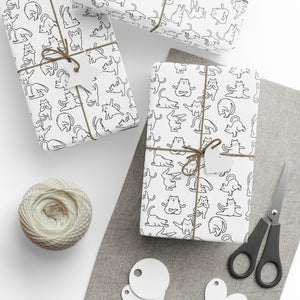 Yoga Cat Wrapping Paper | Unique Gift Wrap for Cat Lovers, Birthday, Holidays, Baby Showers, Pet Gifts