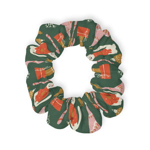 Festive Christmas Cat Holiday Scrunchie, Cute Winter Hair Accessory, Christmas Hair Tie, Gift for Her, Fun Holiday Seasonal Scrunchie