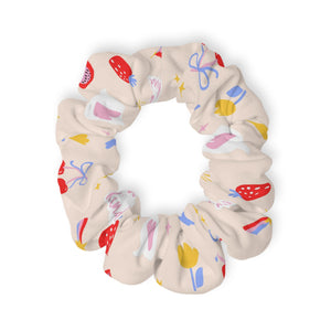 Colorful Teacher Scrunchie, School Hair Accessory, Patterned Ponytail Holder, Gift for Teen Girls, Hair Tie for Everyday Use and Parties