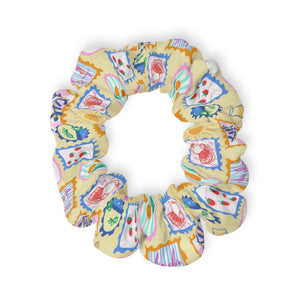 Amalfi Coast Scrunchie, Italian Postcard Hair Tie, Lobster Citrus Olive Design, Coastal Summer Accessory, Gift for Her, Beach Style