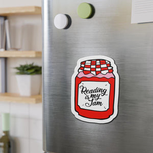 Reading is My Jam Die-Cut Magnets, Cute Kitchen Decor, Book Lover Gift, Reading Magnets, Fun Refrigerator Magnet