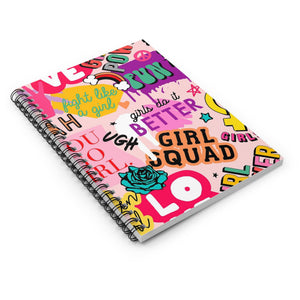 Colorful Girl Power Spiral Notebook - Ruled Lines, Inspirational Journal, Creative Writing Notebook, Fun School Supplies, Gift for Girls