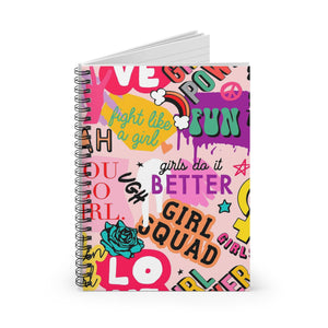 Colorful Girl Power Spiral Notebook - Ruled Lines, Inspirational Journal, Creative Writing Notebook, Fun School Supplies, Gift for Girls