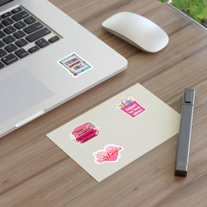 Bookish Sticker Sheets for Book Lovers, Cute Library Stickers, Emotional Support Stickers, Gift for Bookworms, Kindle Laptop Bottle Decal