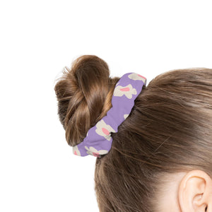 Scrunchie, Purple Daisy Floral Hair Tie, Retro Print Accessory, Cottagecore Gift for Her, Soft Fabric Hairband
