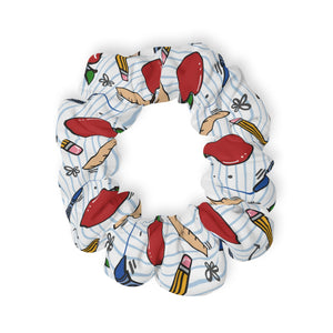 Back to School Teacher Scrunchie, Cute Apple Crayon Pencil Hair Tie, Teacher Gift Idea, Classroom Accessories, Back to School Hair Scrunchie