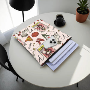 Aries Seamless Pattern Printed Fabric Custom Book Sleeve Book Cover Protector with Zipper and Front Pocket