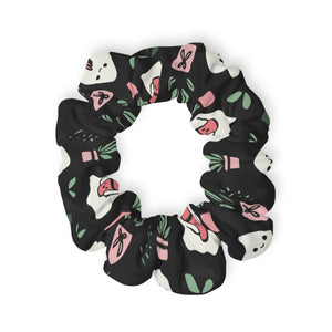 Halloween Ghost Floral Scrunchie, Holiday Hair Accessory, Cute Gift for Teens, Party Wear, Everyday Style