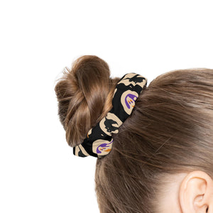 Patterned Halloween Cookie Hair Scrunchie, Halloween Boho Hair Accessory, Halloween Hair Tie, Relaxed Style, Gift for Her, Everyday Use
