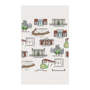 Alpharetta Georgia Kitchen Tea Towels, Kitchen Decor, Farmhouse Style, Gift for Hosts, Unique Kitchen Linens, Woodstock GA Pattern