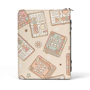 All-Over Print PU Bookish Babe Leather Book Cover or Book Sleeve With Pocket no Strap