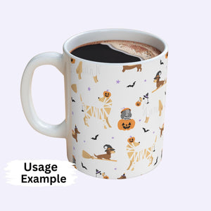 Cute Dog Halloween Seamless Pattern, Spooky Dog Pattern Design, Digital Fabric Seamless Design, Dog Lover Spooky Patchwork Seamless Design