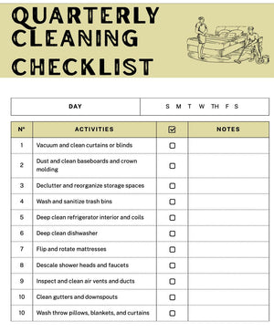 Cleaning Checklist Template for reMarkable 2 | Daily, Weekly, Monthly, Quarterly & Yearly Planner | Digital PDF for remarkable Tablet|