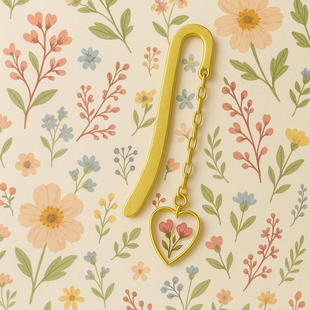 Resin Flower Bookmark – Gift for Her, Valentine’s Gift, Personalized Book Accessory, Small Resin Floral Clip, Graduation or Birthday Gift