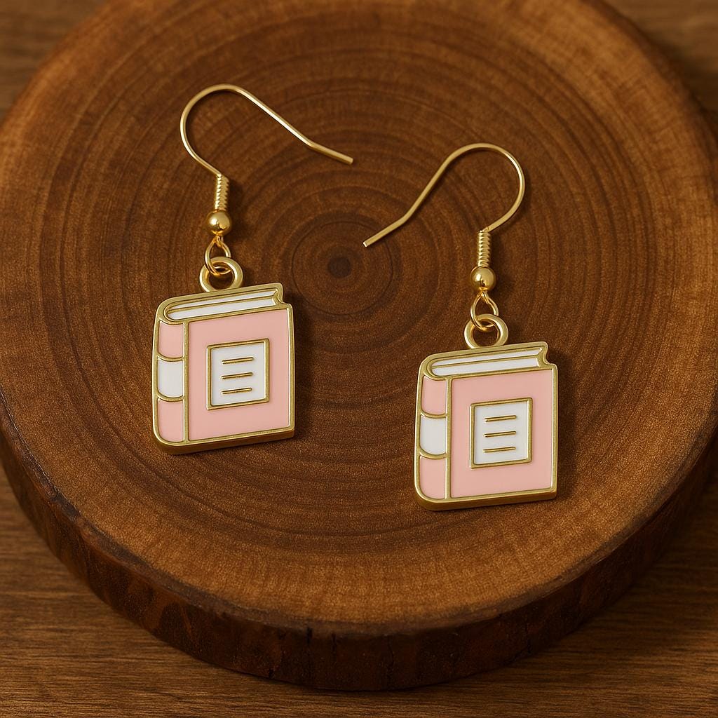 Bookish Dangle Earrings|Teacher Earrings|Librarian Earrings|Gifts for Readers | Handmade Jewelry Gift for Her|Teacher Appreciation Week