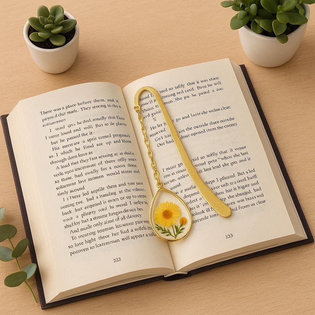 Resin Flower Bookmark – Gift for Her, Valentine’s Gift, Personalized Book Accessory, Small Resin Floral Clip, Graduation or Birthday Gift