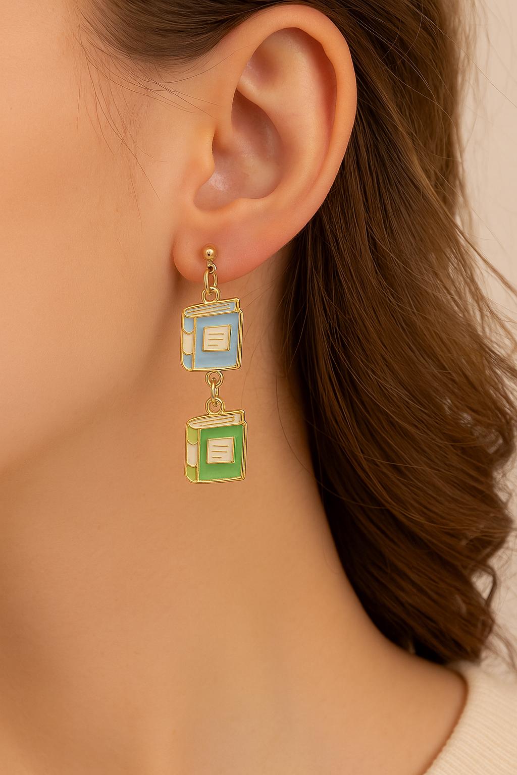 Bookish Dangle Earrings|Teacher Earrings|Librarian Earrings|Gifts for Readers | Handmade Jewelry Gift for Her|Teacher Appreciation Week