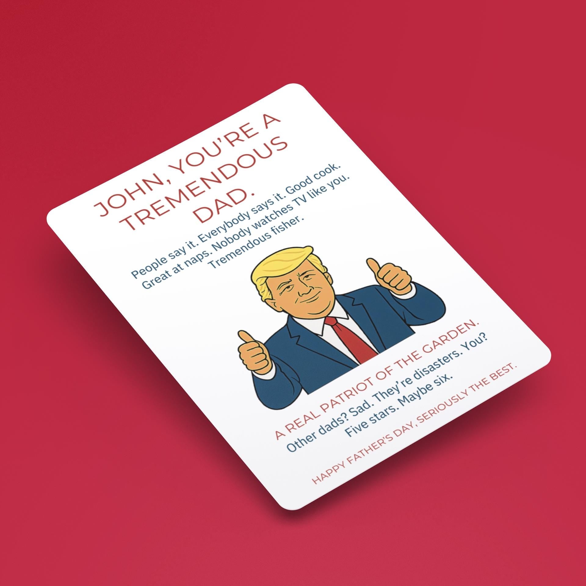 Funny President Fathers Day Card for Dad, Funny Fathers Day Card For Dad Grandad Husband , Dad Birthday, Card for Daddy Grandpa Grandfather