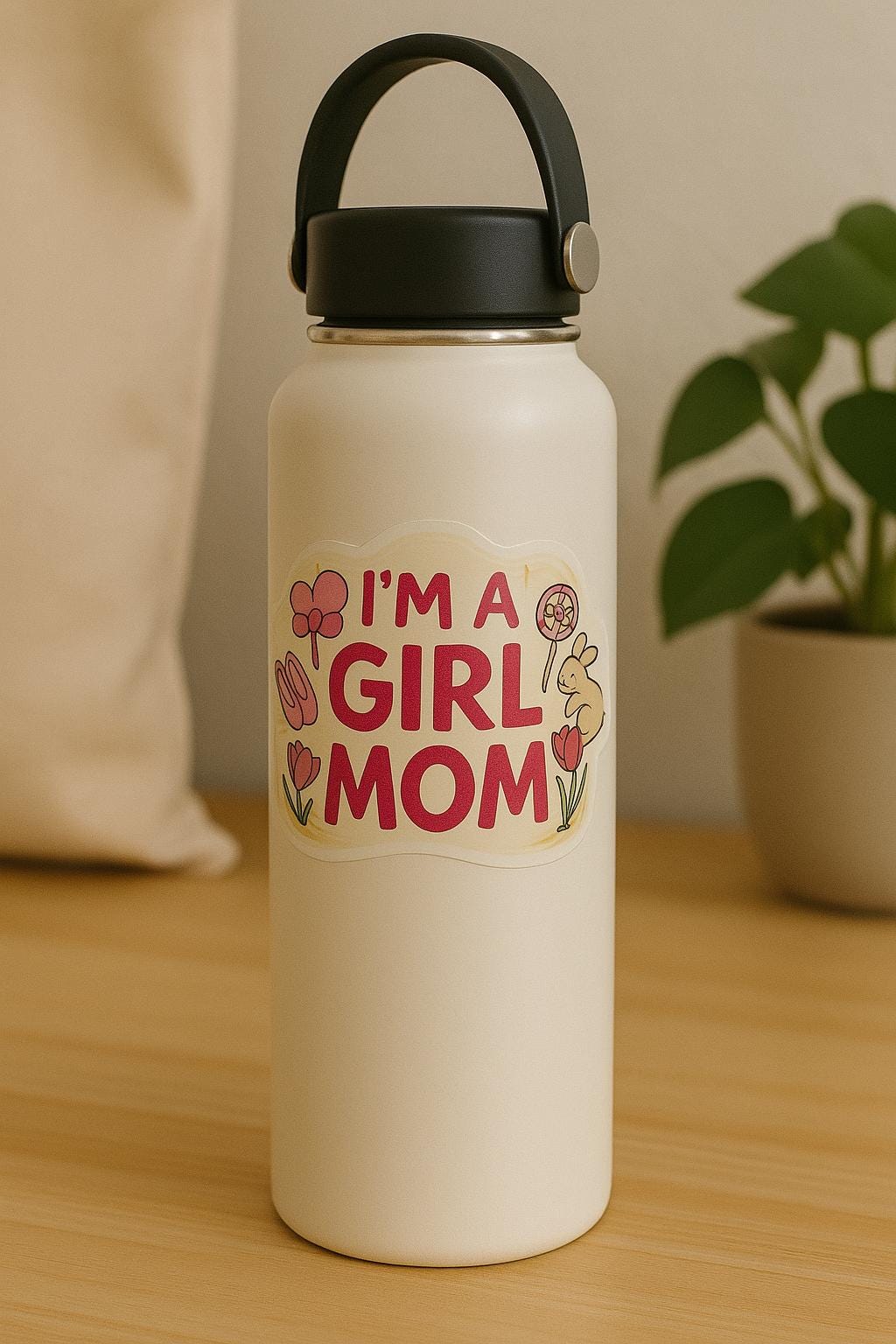 Girl Mom Journal Sticker - Cute Laptop Water Bottle Kids Gift Mothers Day, Mom Life, Kiss-Cut Stickers, Mothers Day, Scrapbook, Decal