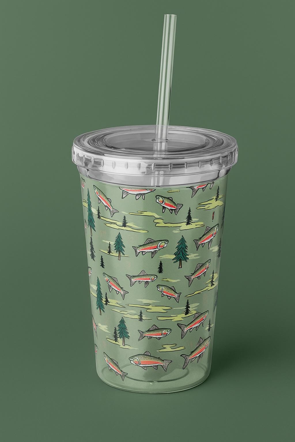 Fly Fishing Cup, Fishing Rainbow Trout Tumbler, Fishing Mug, Fisherman Gift, Outdoor Adventure Cup, Camping Drinkware, Gift for Angler