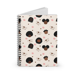 I Love My Hair Spiral Notebook | Cute Journaling, Gift for Friends, Natural Hair Afro Art, Black Girl Magic, BLM, Black Woman
