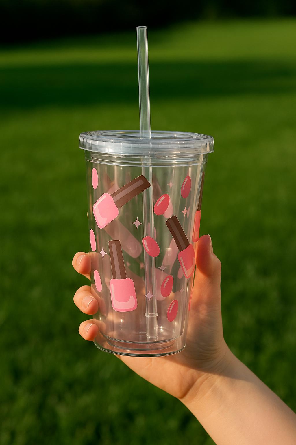 Nail Artist Tumbler, Beauty-Themed Libby Glass, Stylish Drinkware for Her, Gift for Nail Lovers, Spa Days, Esthetician Mug, Libbey Glass