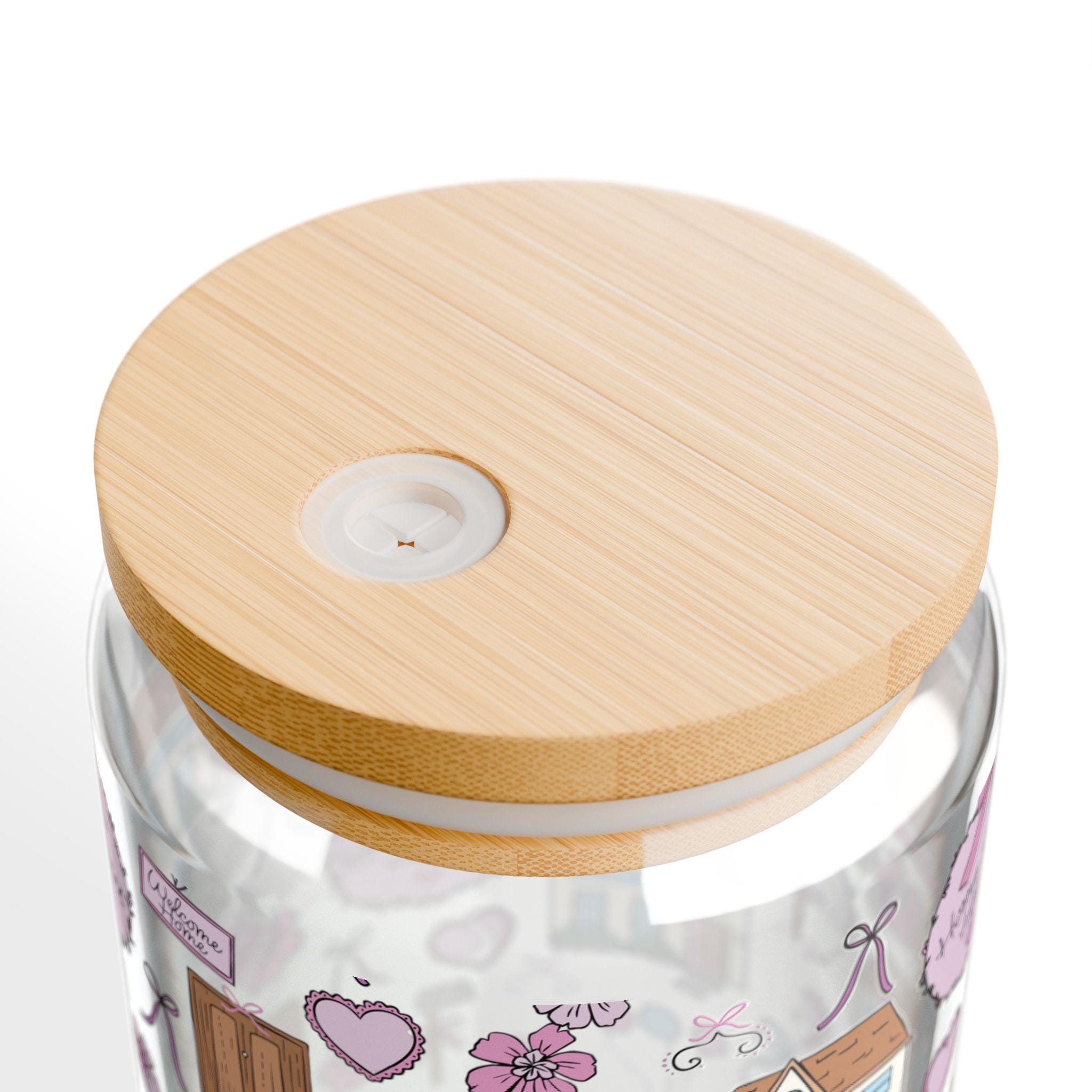 New Home Double-Side Tumbler Glass, 16oz - Housewarming Gift, Coffee Tumbler, Insulated Cup, Travel Mug, Birthday Present