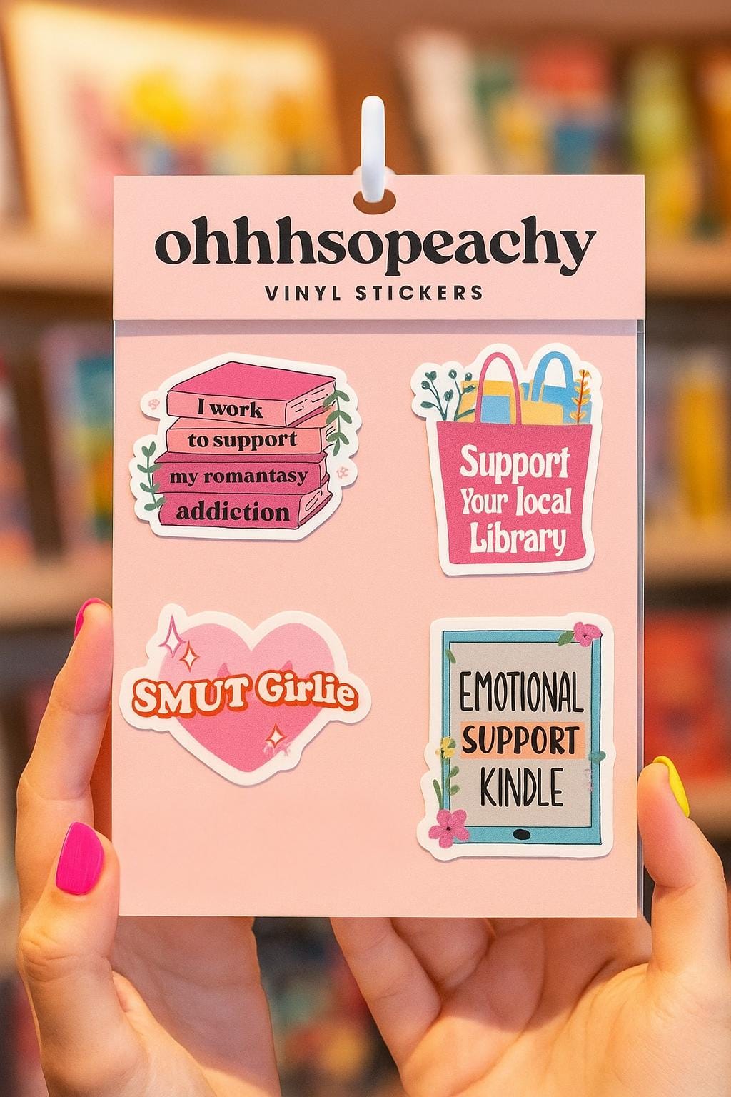 Bookish Sticker Sheets for Book Lovers, Cute Library Stickers, Emotional Support Stickers, Gift for Bookworms, Kindle Laptop Bottle Decal