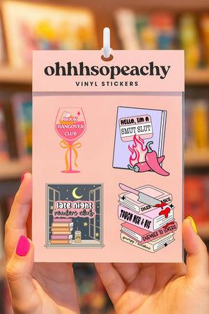 Bookish Sticker Sheets for Book Lovers, Cute Library Stickers, Emotional Support Stickers, Gift for Bookworms, Kindle Laptop Bottle Decal