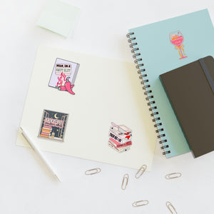 Bookish Sticker Sheets for Book Lovers, Cute Library Stickers, Emotional Support Stickers, Gift for Bookworms, Kindle Laptop Bottle Decal