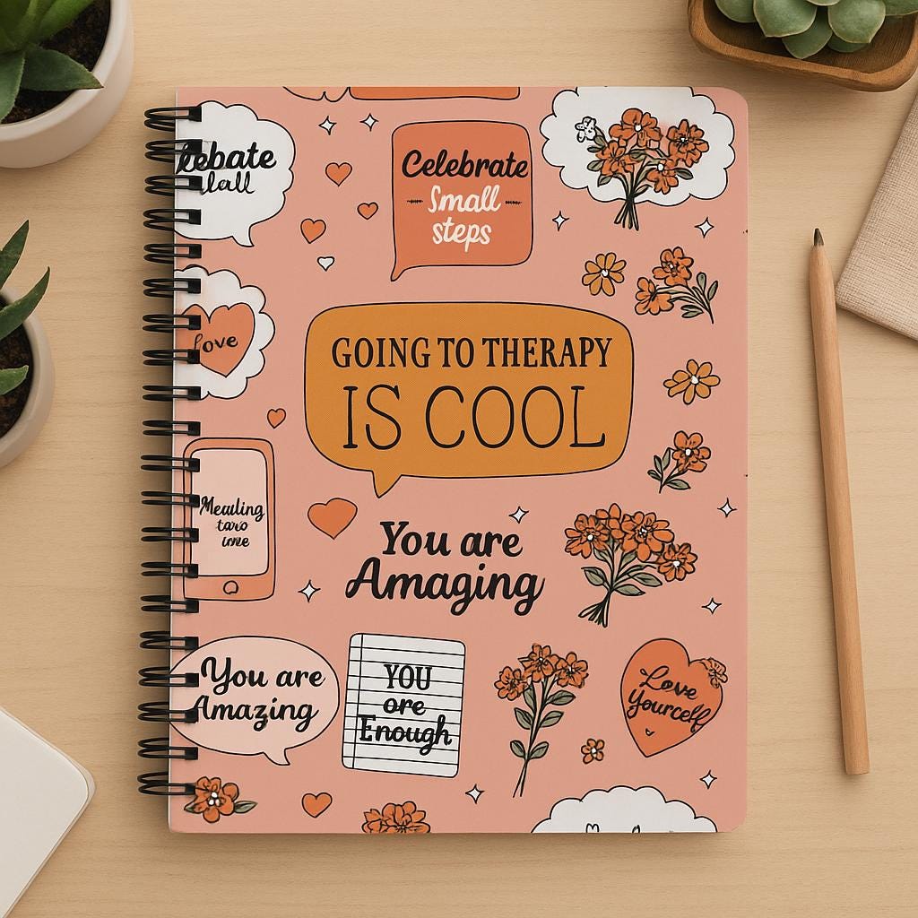 Mental Health Spiral Notebook - Journaling, Self-Care, Positive Affirmations, Thoughtful Gift, Therapy Essentials, Mental Health Awareness