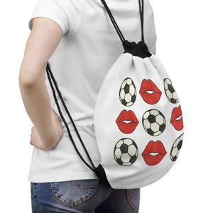 Cute Soccer Drawstring Bag for Adult League, Indoor or Outdoor Soccer Backpack, Gym Bag, Gift for Soccer Lovers, Perfect for School and Play
