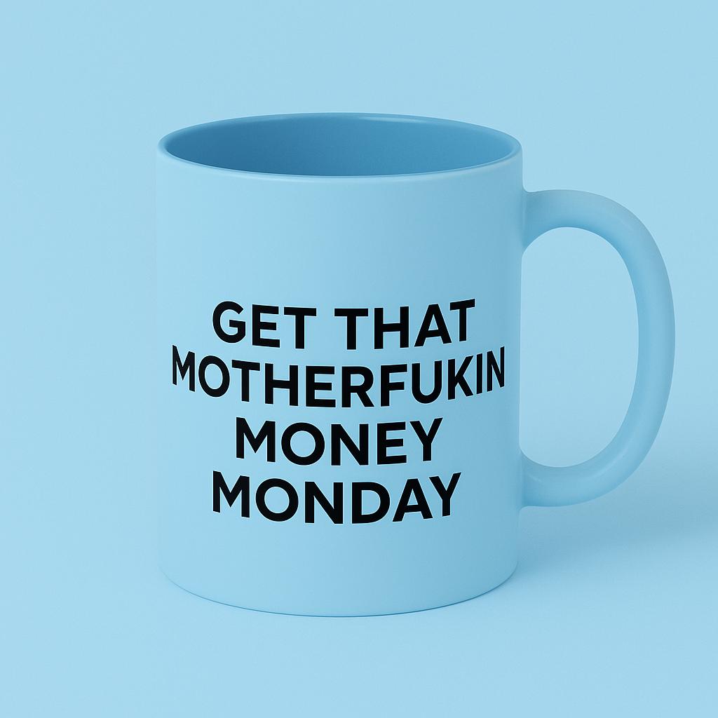 Baddie, Funny Money Monday Accent Coffee Mug (11, 15oz), Unique Office Decor, Sarcastic Gift, Coworker Present, Motivational Mug