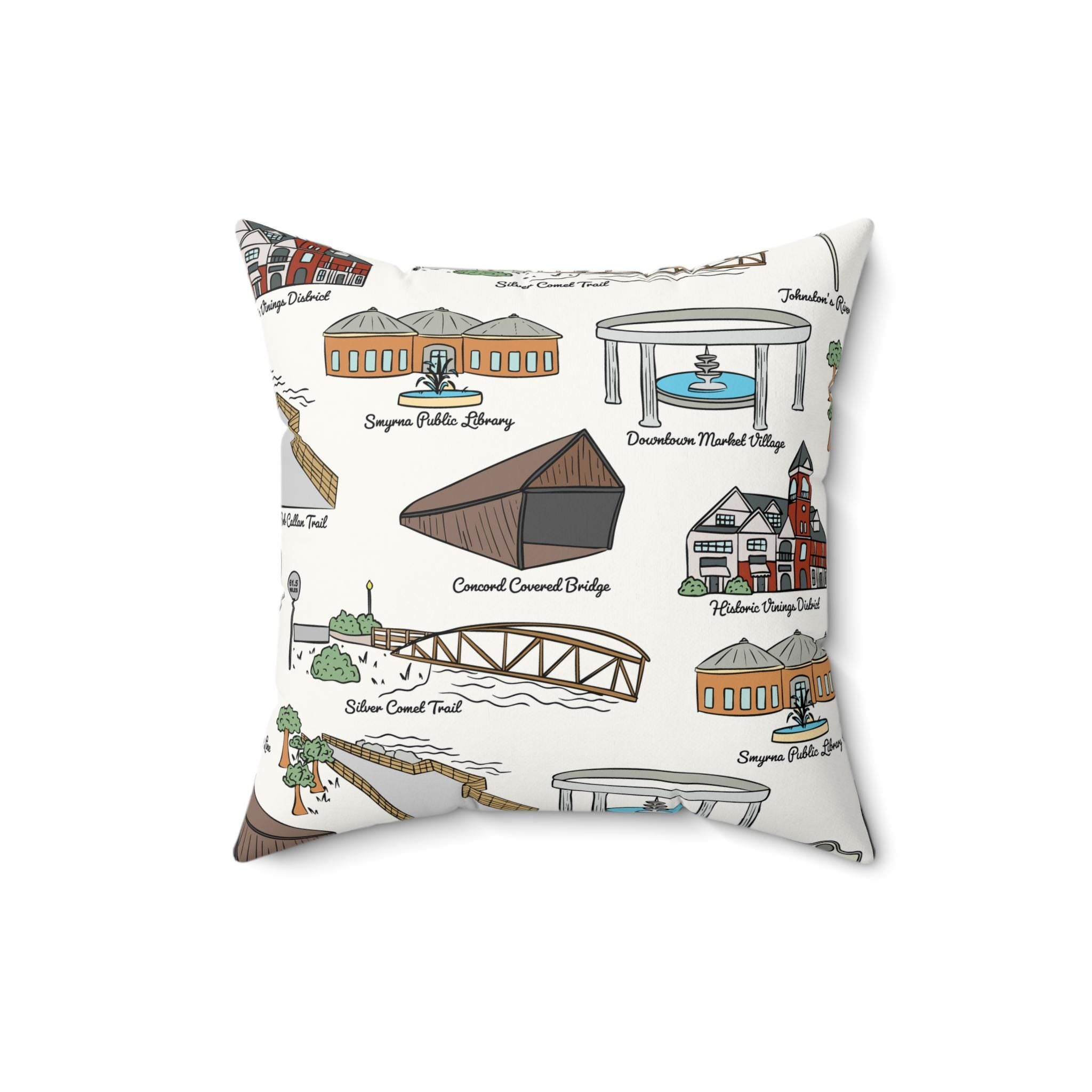 Smyrna GA Decorative Pillow, Cozy Home Decor, Custom Throw Pillow, HomeGoods Gift, Georgia Local Lover's Accent Pillow, Symrna GA Pattern