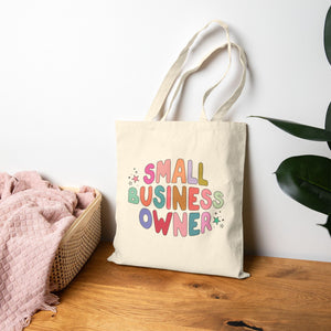 Small Business Owner Cotton Canvas Tote Bag, Eco-Friendly Shopper, Gift for Entrepreneurs, Market Bag, Personalized Tote, Shop Small