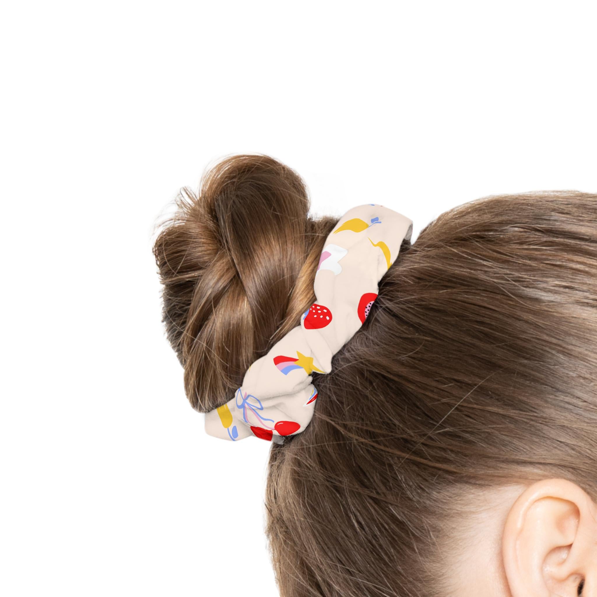 Colorful Teacher Scrunchie, School Hair Accessory, Patterned Ponytail Holder, Gift for Teen Girls, Hair Tie for Everyday Use and Parties