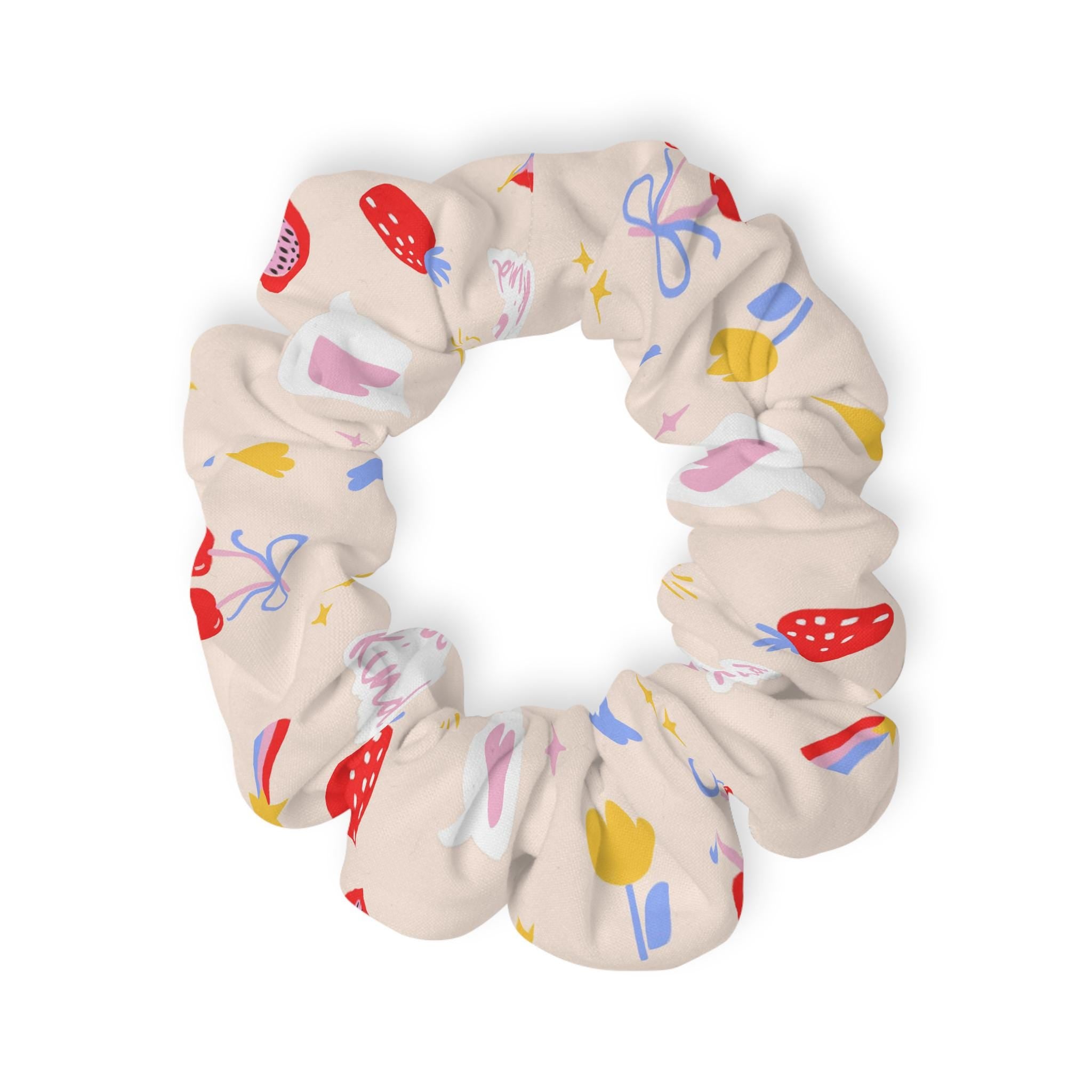 Colorful Teacher Scrunchie, School Hair Accessory, Patterned Ponytail Holder, Gift for Teen Girls, Hair Tie for Everyday Use and Parties