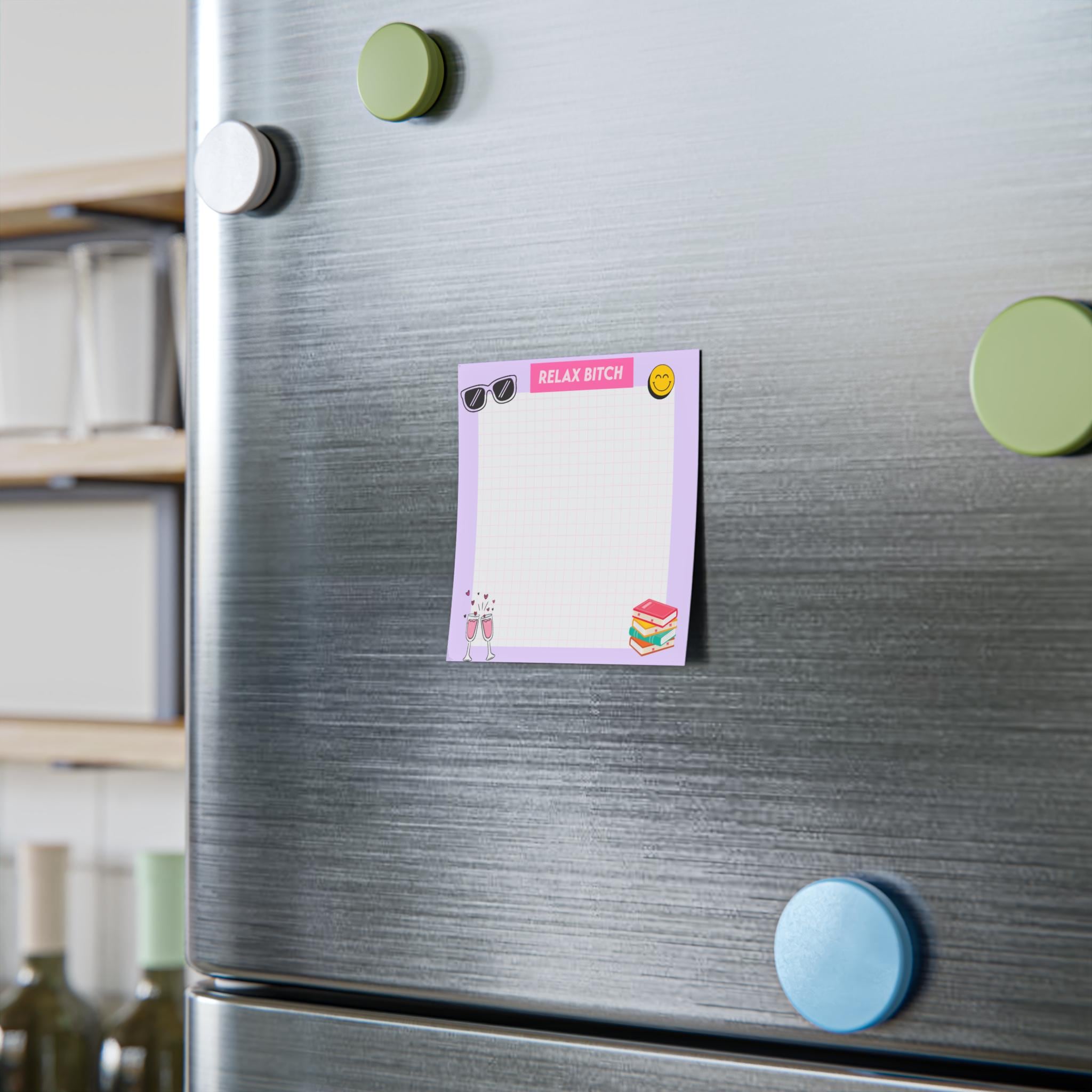 Relax Bitch Sticky Notes, Funny Notepad for Women, Bookish Desk Accessories, Cute Stationery, Sassy Paper Goods, Chill Reminder Pad