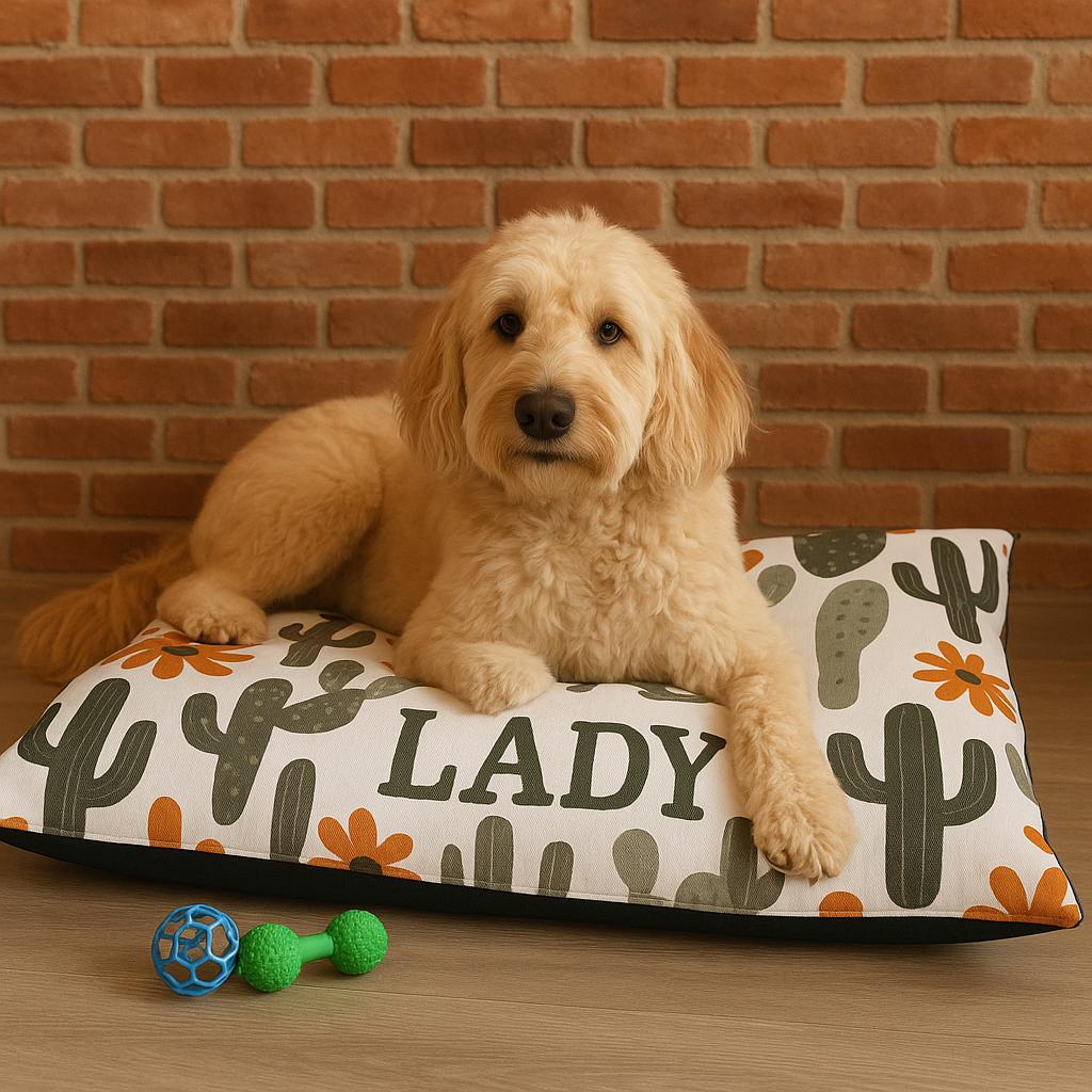 Personalized Pet Bed Mat for Outdoor Decor - Summer Dog Gift, Dog Outdoor Cover, Dog Name Sign Dog Door Mat. Outdoor Home Decor, Dog Lover