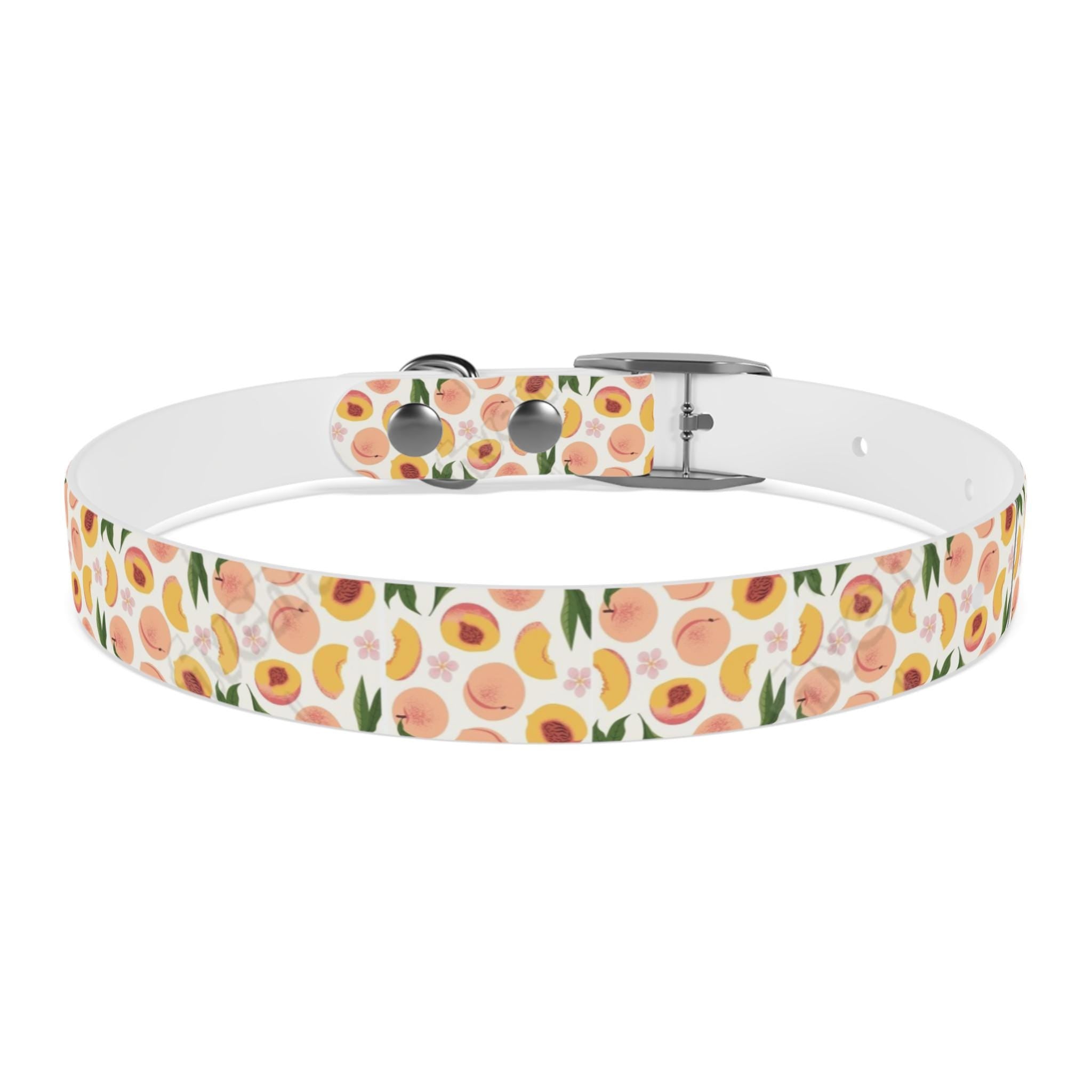 Personalized Peach Dog Collar Girl. Adjustable Pet Accessory, Unique Dog Gear, Stylish Dog Necklace, Fruit Dog Collar, Gift for Dog Lover