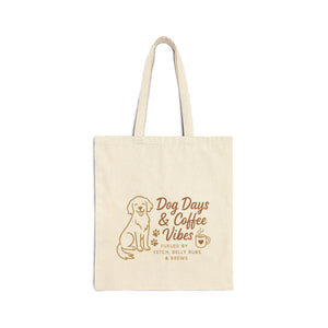Dog Days & Coffee Vibes Tote Bag, Pet Lovers Gift, Eco-Friendly Shopping Bag, Summer Tote, Dog Mom Bag, Casual Beach Tote