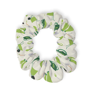 Garden Tools Scrunchie, Green Gardening Hair Tie, Plant Lover Gift, Garden Girl Accessory, Spring Scrunchie, Nature Lover Hair Band